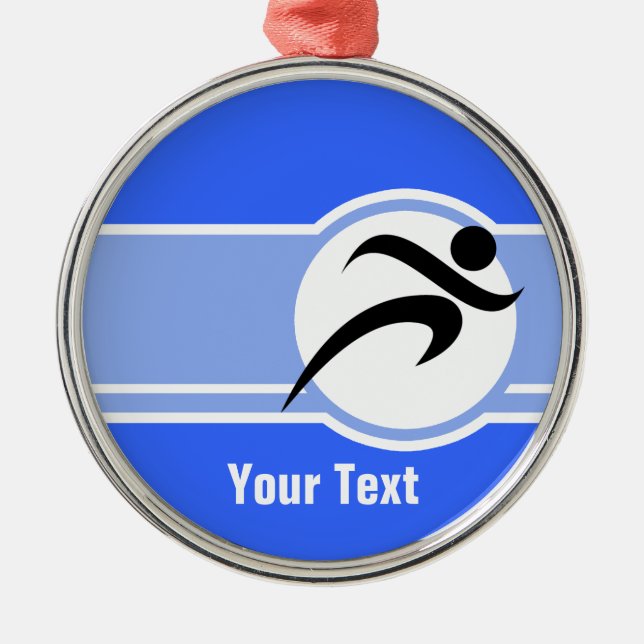 Blauer Betrieb Silbernes Ornament (Vorne)