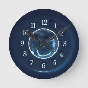 Blauer Betsy Runde Wanduhr
