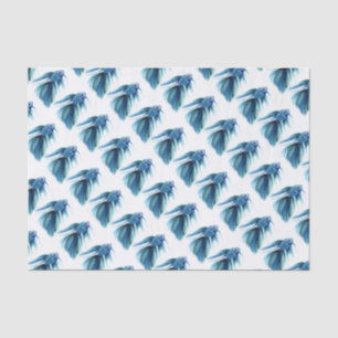 Blauer Betta Seidenpapier