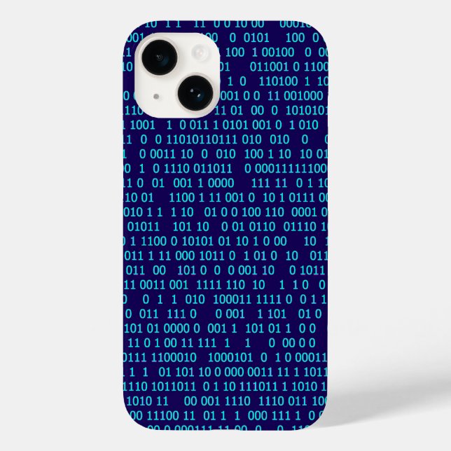 Blauer Binärkode Case-Mate iPhone 14 Hülle (Rückseite)