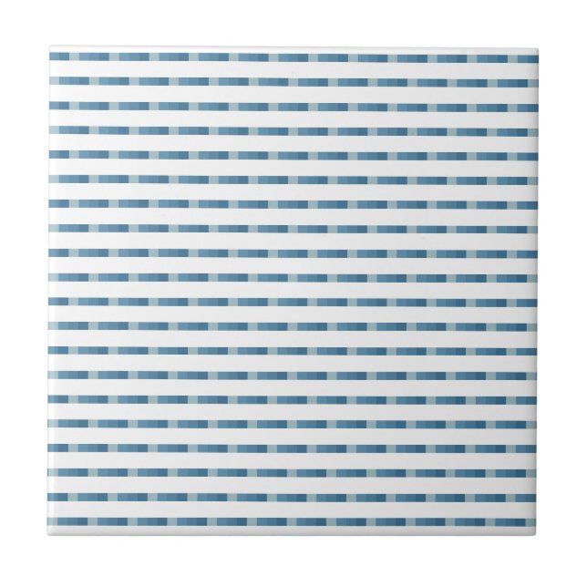 Blauer Bindestrich Keramik, klein (4,25" x 4,25") Fliese (Vorderseite)