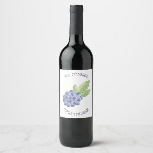 Blauer BlackBerry Weinetikett