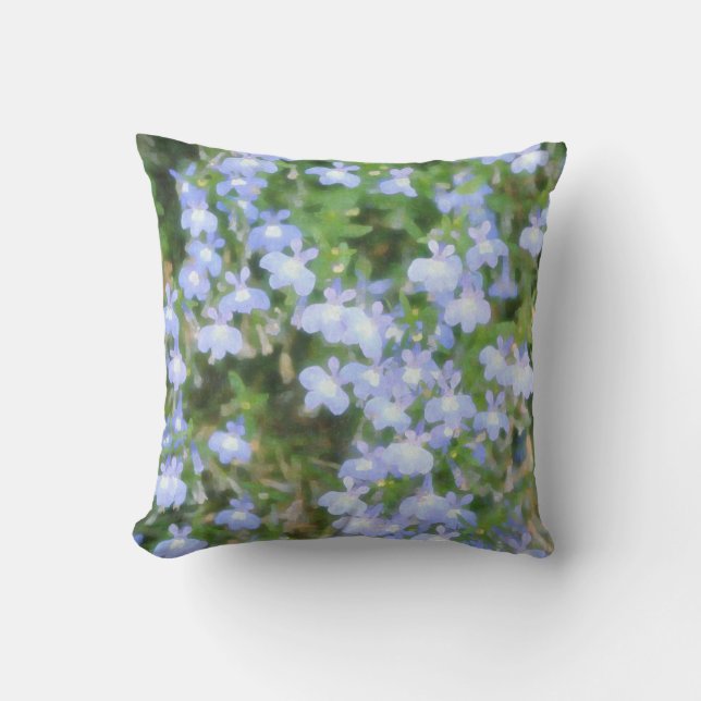 Blauer Bläschen und Blauer Streifen Kissen (Vorderseite)