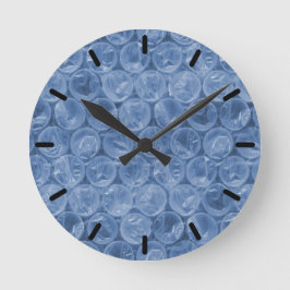 Blauer Blasenverpackung Runde Wanduhr