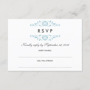 Blauer Blauer Blüh Hochzeit RSVP Karte