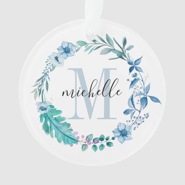 Blauer Blauer Frühling, individuell einstellbar Ornament (Vorderseite)