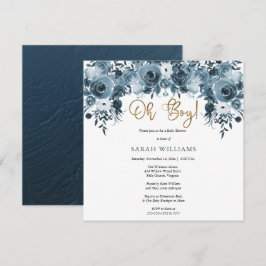 Blauer Blauer | Gold Oh Boy Dusche Einladung