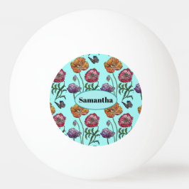 Blauer blauer Shabby-Mohn benutzerdefinierbarer Na Tischtennisball