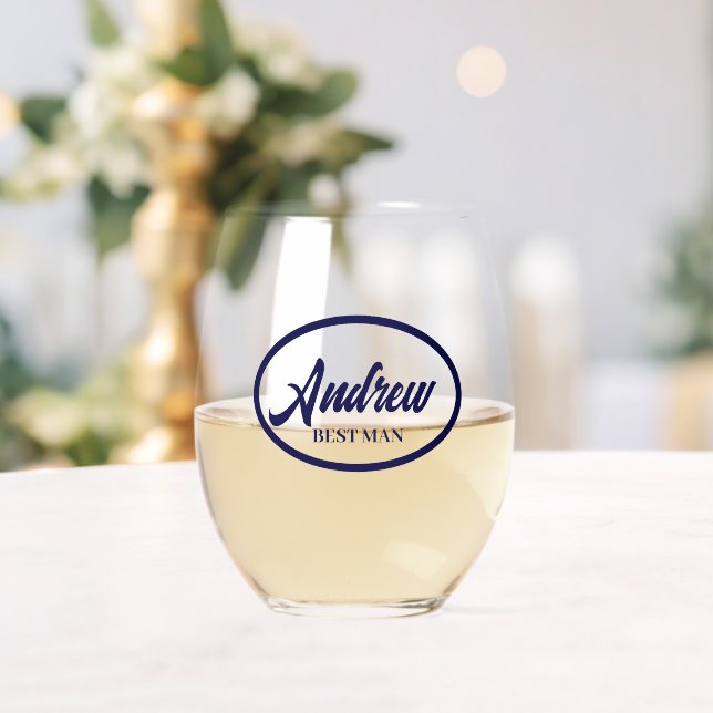 Blauer Blauer Stilname Hochzeitglas Trauzeuge Weinglas Ohne Stiel (Insitu (Hochzeit))