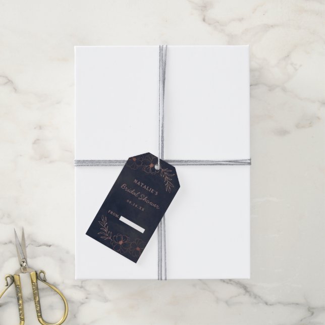 Blauer Blauer und Rose Gold Foil Bridal Display Du Geschenkanhänger (Mit Garn)