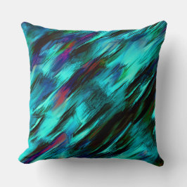 Blauer Blauer von Cyan bis Blau und rote Flecken Kissen