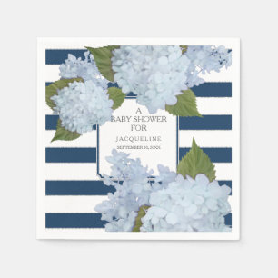 Blauer Blauer Weißstreifen Hydrangea Blauer Babys Serviette