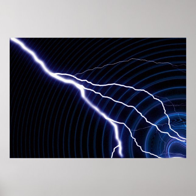 Blauer Blitz Poster (Vorne)
