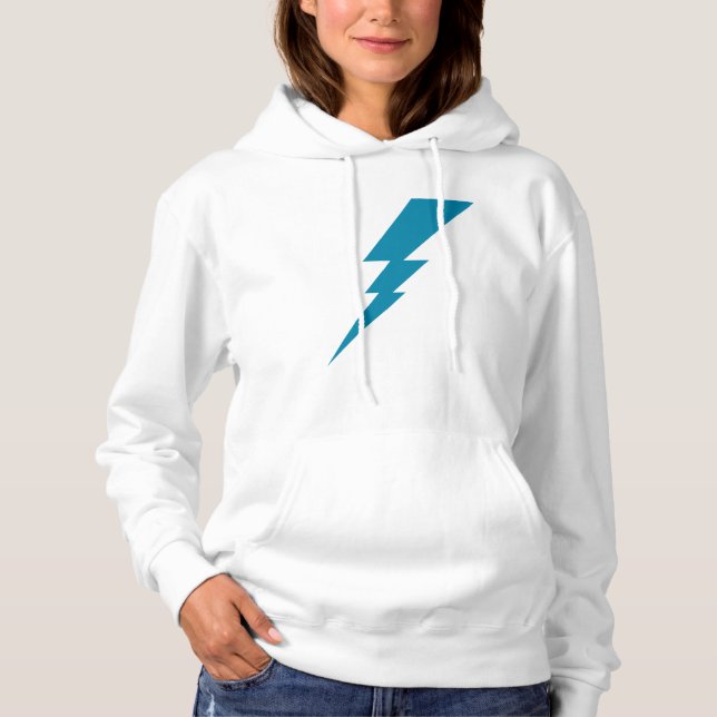 Blauer Blitzschlag Hoodie (Vorderseite)