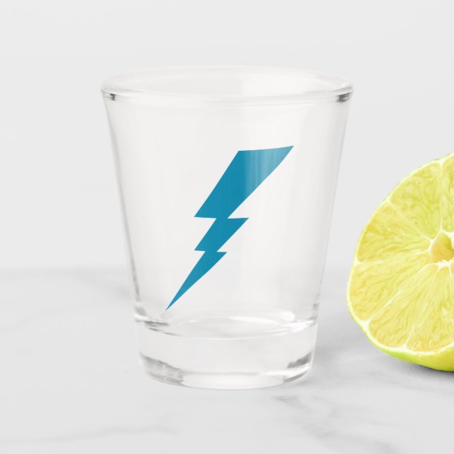 Blauer Blitzschlag Schnapsglas (Vorderseite)
