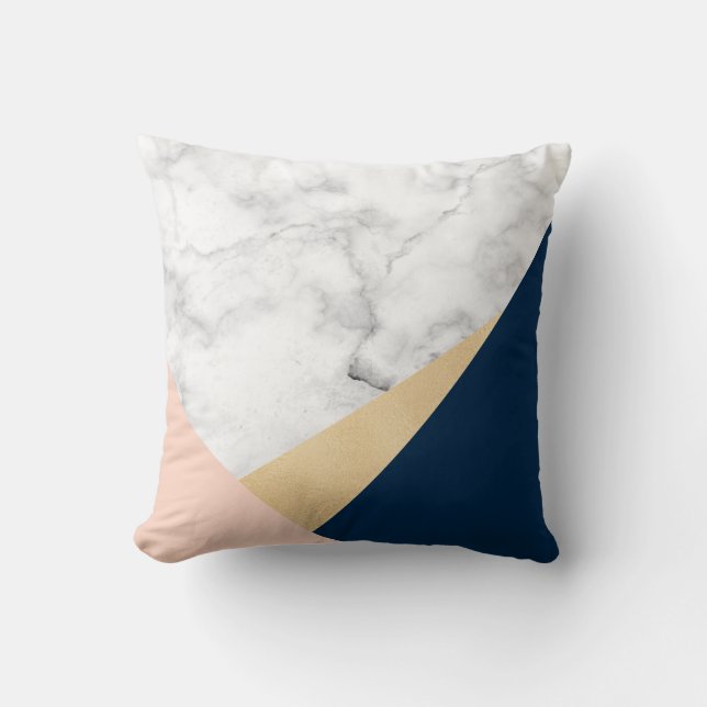 blauer Block des eleganten weißen Kissen (Vorderseite)