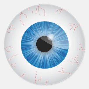 Blauer Bloodshot Augapfel-Aufkleber Runder Aufkleber