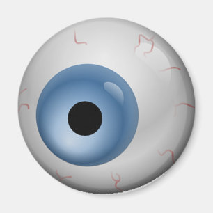 Blauer Bloodshot Zombie-Augapfel Halloween Magnet