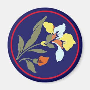 Blauer Blossom Rundmagnet Magnet