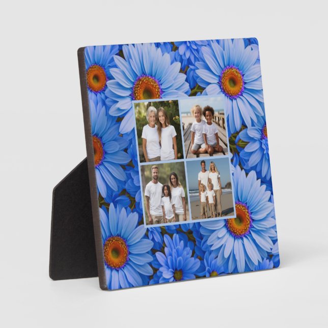 Blauer blühender Sonnenblumen Blaublauer Marmelade Fotoplatte (Vorderseite)