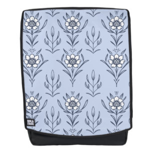 Blauer Blümchen Rucksack