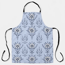 Blauer Blümchen Schürze
