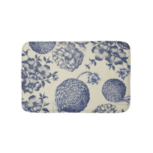 Blauer Blume Blumen Badematte