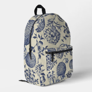 Blauer Blume Blumen Bedruckter Rucksack