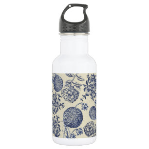 Blauer Blume Blumen Edelstahlflasche