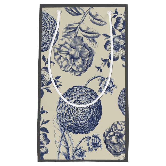 Blauer Blume Blumen Kleine Geschenktüte (Vorderseite)