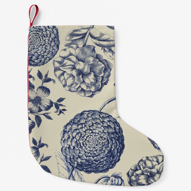 Blauer Blume Blumen Kleiner Weihnachtsstrumpf (Vorderseite)