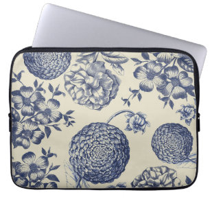 Blauer Blume Blumen Laptopschutzhülle