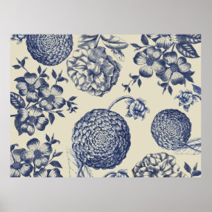 Blauer Blume Blumen Poster