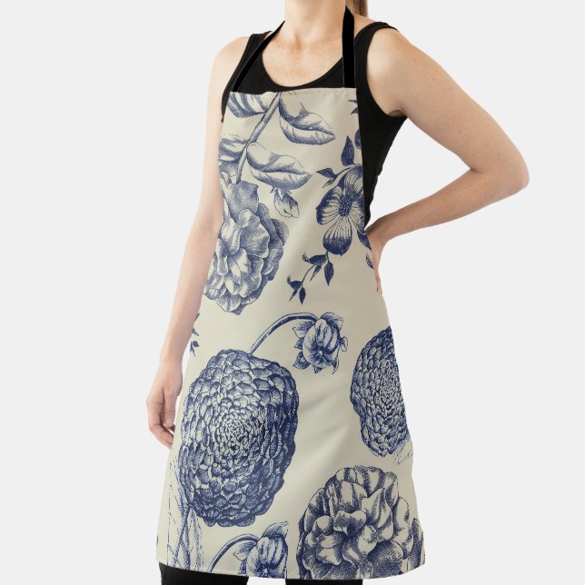 Blauer Blume Blumen Schürze (InSitu)