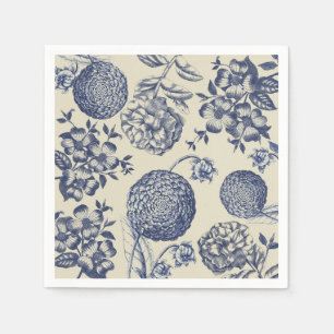 Blauer Blume Blumen Serviette