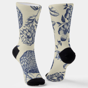 Blauer Blume Blumen Socken