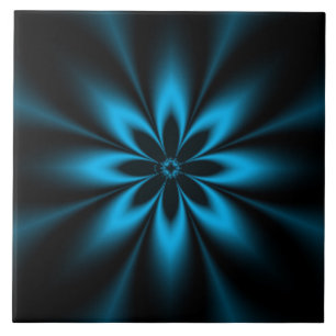 Blauer Blume Burst Fliese