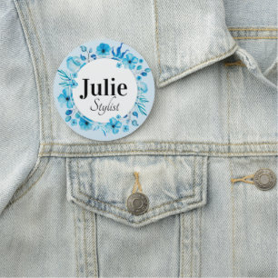 Blauer Blume Kraut individuell einstellbar Namensschild