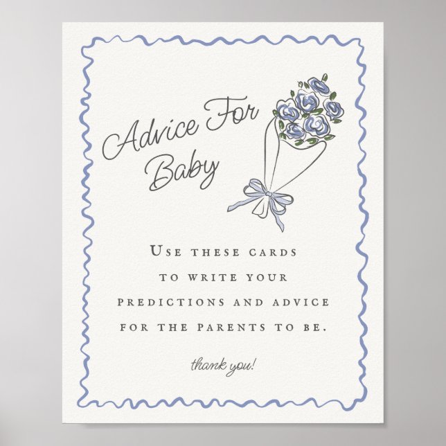 Blauer Blume Markt Frische Blumenberater für Baby Poster (Vorne)