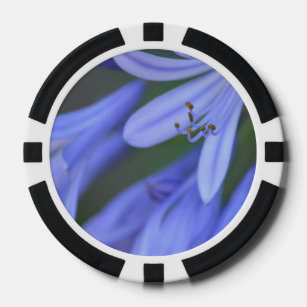 Blauer Blumen 4 mf Pokerchips