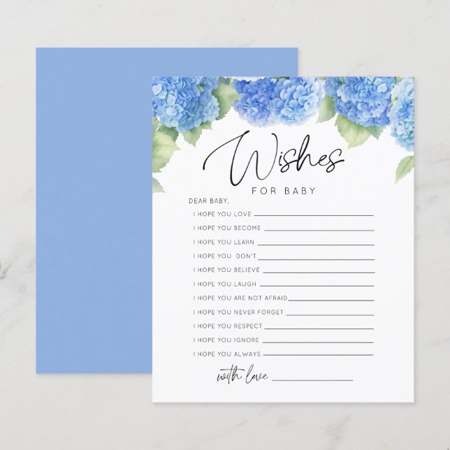 Blauer Blumen Es ist ein Junge wünscht Baby-Duschs (Vorne/Hinten)