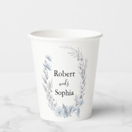 Blauer Blumenbecher für Hochzeitspapiere Pappbecher