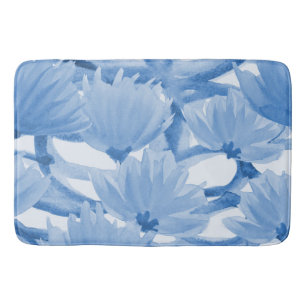 Blauer Blumenentwurf Badematte