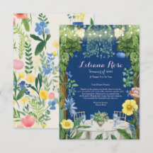 Blauer Blumengarten Brautparty