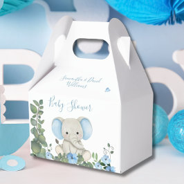 Blauer Blumengarten Elephant Babydusche Geschenkschachtel