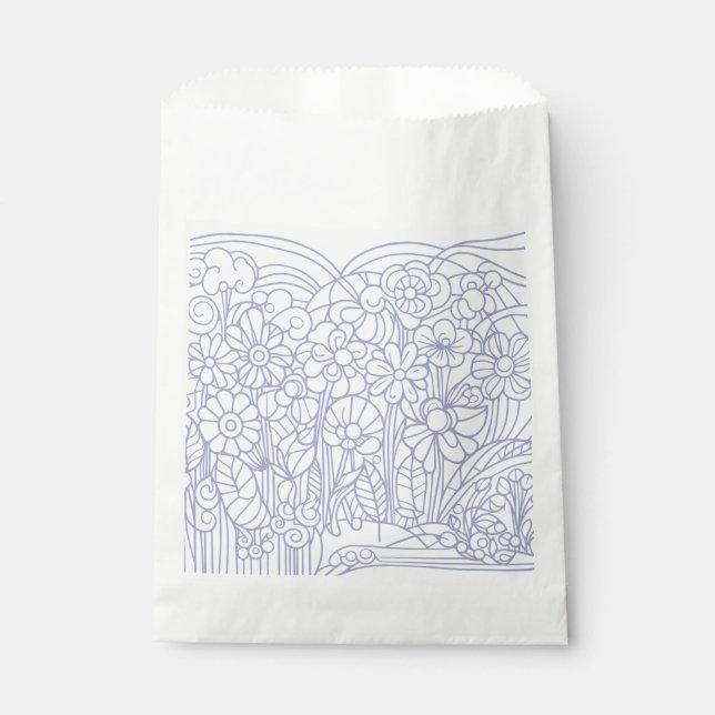 Blauer Blumengarten Geschenktütchen (Vorderseite)