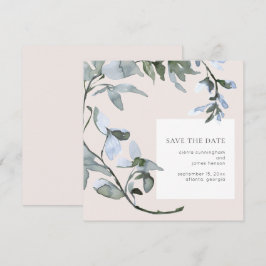 Blauer Blumengarten Hochzeit Sichern Sie die Datum Save The Date