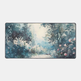 Blauer Blumengewerbe Schreibtischunterlage