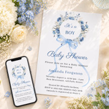 Blauer Blumenkranz-Bogen-Junge-Baby-Party