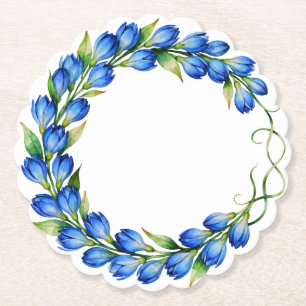 Blauer Blumenkranz-Untersetzer Untersetzer